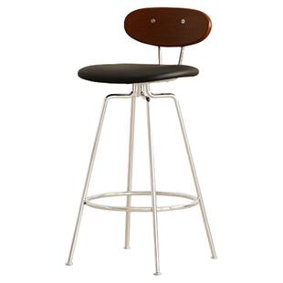 出乎生活叙旧吧台椅家用靠背高脚凳子北欧黄杨木小户型简约高椅子