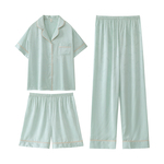 冰丝睡衣女2026新款春夏季短袖短裤长裤三件套高级感礼盒装送礼物