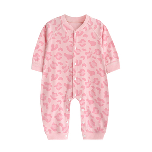 0-2岁女童无骨纯棉长袖哈衣男童宝宝连体爬服新生婴儿睡衣春秋装