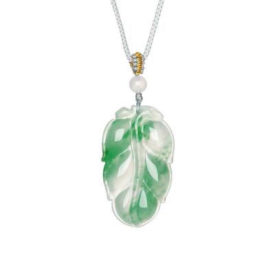 周大生非洲翠叶子吊坠