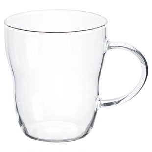 霜山高硼硅玻璃水杯咖啡花茶冲泡杯可微波牛奶杯带把手透明马克杯