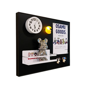 电表箱装饰画2025新款磁吸轻奢高级感带钟表中古风立体配电箱挂画