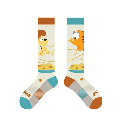 REV锐伍×加菲猫家族联名高筒滑雪袜保暖加厚防寒男女滑雪袜子