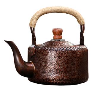 铜壶烧水壶纯紫铜复古加厚燃气茶壶大容量煮茶提梁防烫家用电磁炉