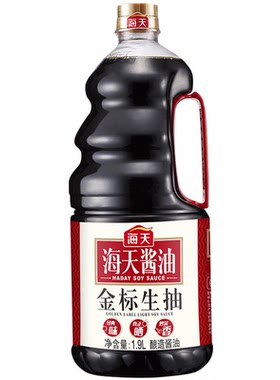 海天金标生抽生抽1.9L一级酿造酱油蘸料炒菜调料鲜味黄豆阳光精选