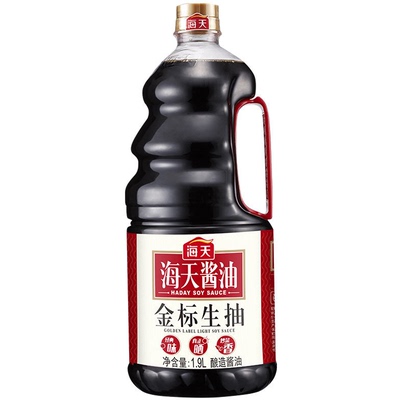 海天金标生抽生抽1.9L一级酿造酱油蘸料炒菜调料鲜味黄豆阳光精选