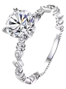 纯铂金多型钻戒进口D色莫桑石PT950镶嵌简约小众设计感1克拉戒指