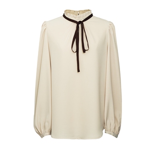 D-HARRY/迪哈利25春秋新品纯色长袖复古女士小衫T恤DH251R90158T