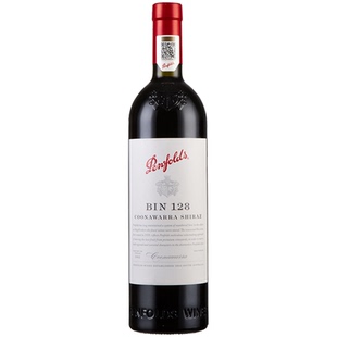 澳洲原瓶进口奔富Bin128库纳瓦拉设拉子干红葡萄酒 送礼正品红酒