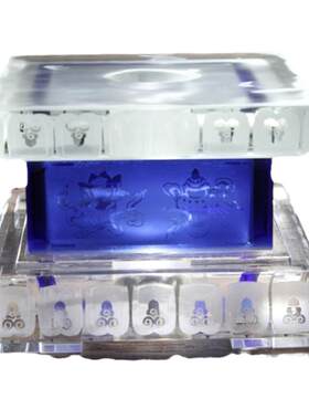 蓝色水晶琉璃金刚底座LED发光灯