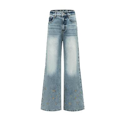 SMILEY笑脸重工烫钻牛仔裤