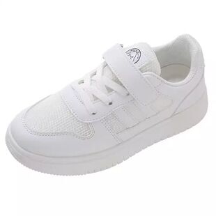 小黄鸭儿童小白鞋白鞋男童白色运动鞋幼儿园女童板鞋透气网面防水