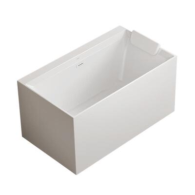 九牧卫浴靠墙式方形浴缸家用亚克力卫生间独立日坐式迷你成人浴盆