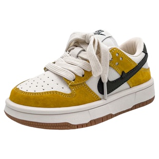 新款黄色休闲板鞋儿童2026春季爆款女童软底运动鞋男童户外篮球鞋
