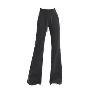 2026春款大码黑色美式微辣运动裤女加长高个子版拖地休闲瑜伽卫裤