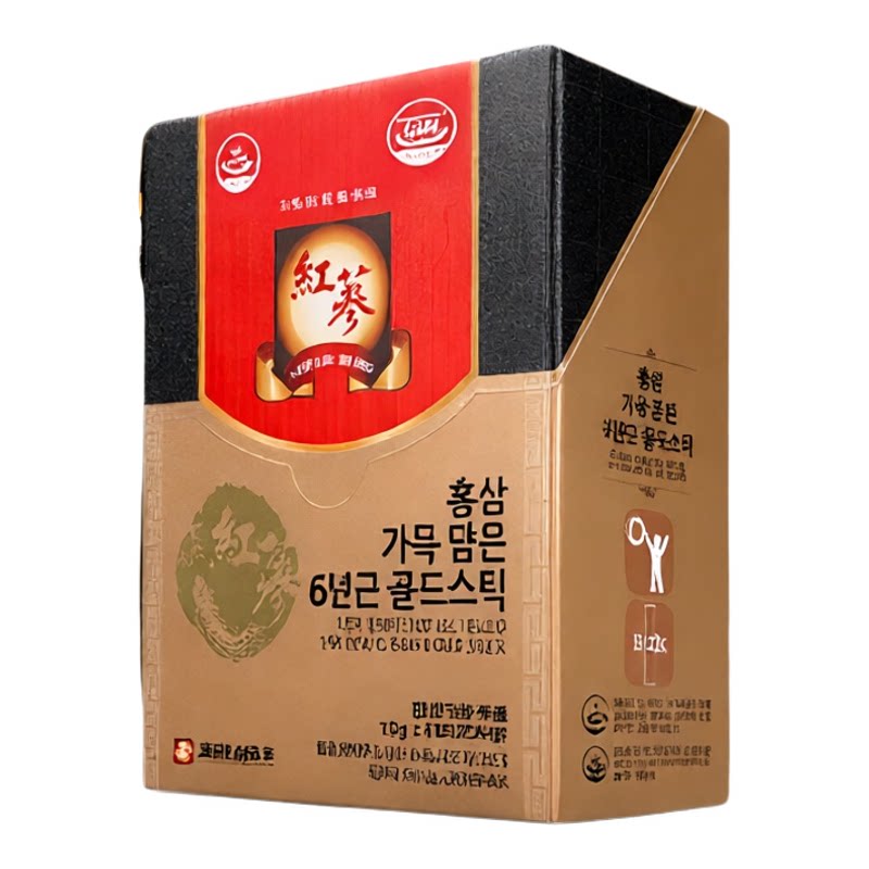 高丽人参六年根金装红参浓缩饮液30条装香港进口提高免疫力金装版