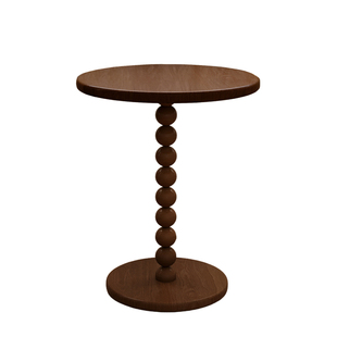 沙发边几实木小桌子小茶几客厅家用阳台中古风边桌卧室床边小圆桌