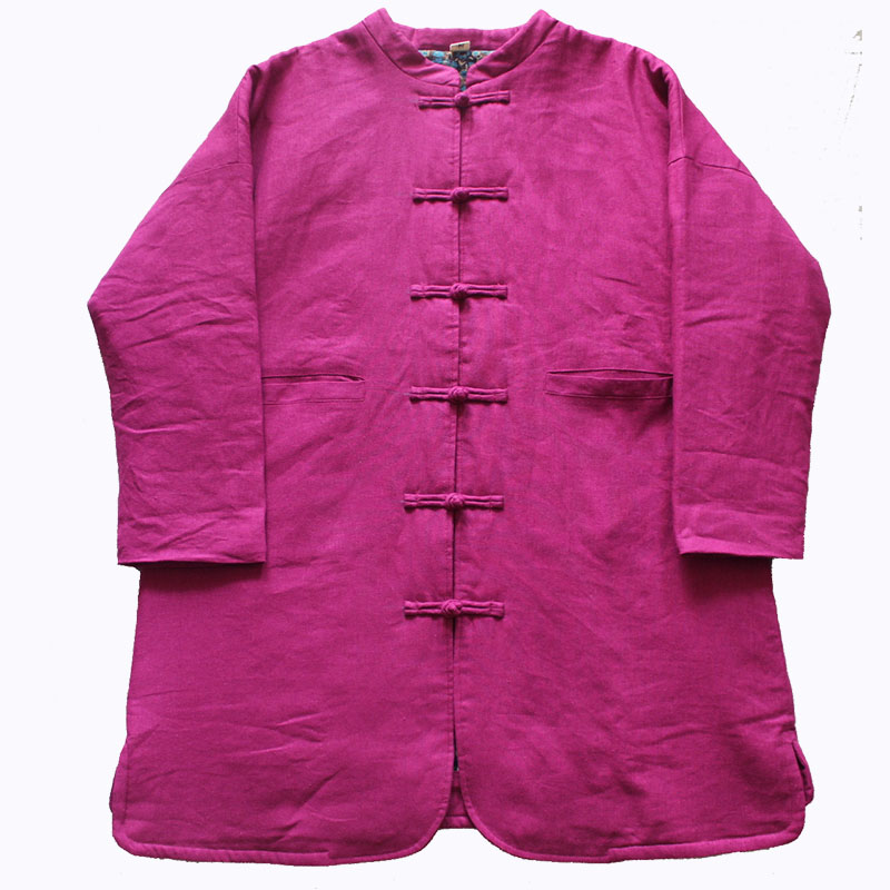 原创复古对襟中式茶服薄棉衣
