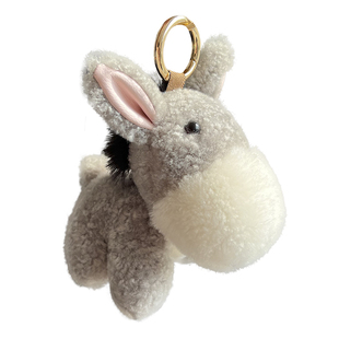 可爱羊毛小毛驴公仔汽车钥匙扣挂件创意个性呆萌毛绒背包包挂饰