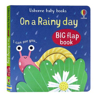 Usborne baby Books 在雨天 英文原版绘本 Big Flap Books On a Rainy Day 宝宝启蒙认知纸板翻翻书 Mary Cartwright