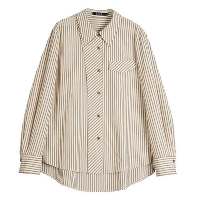 ELLE法式设计感宽松条纹衬衫