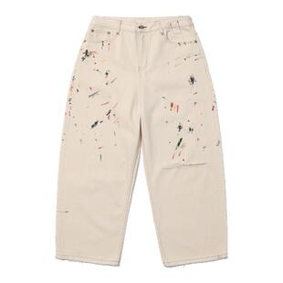 【PacShop】.pac 保罗米白泼墨弯刀牛仔裤 PAUL CURVED JEANS