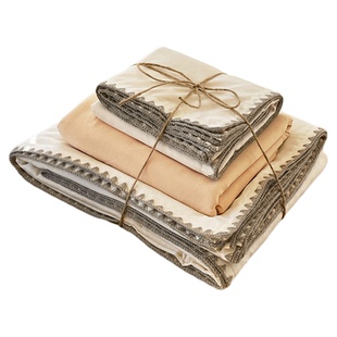 A类全棉四件套轻奢被套床单床笠被罩2025新款纯棉学生宿舍三件套4