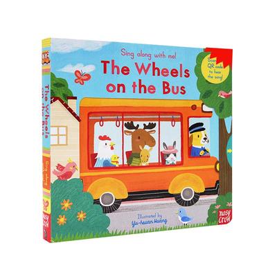 进口英文原版正版 巴士上的轮子The Wheels on the Bus绘本 Sing Along with Me 童谣纸板机关操作玩具书 幼儿启蒙早教绘本