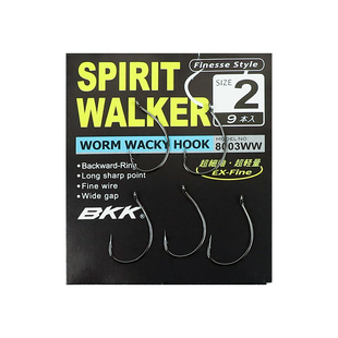 BKK黑金刚8003ww黑镍钩WACKY超高强度倒吊钩软虫钩路亚单钩钓鱼钩