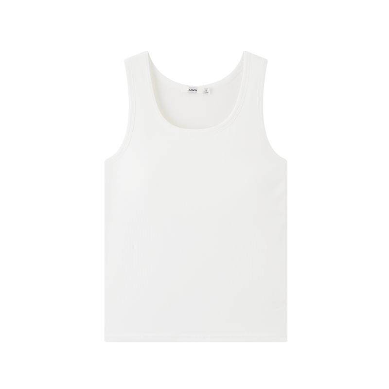 三福带胸垫背心女夏季外穿2026新款宽肩带无袖上衣修身吊带女装