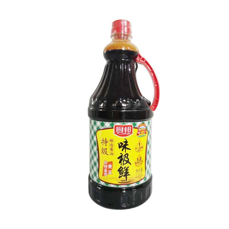 【1.63L×6瓶】厨邦味极鲜头一道生抽小瓶家用餐饮酒店酿造酱油