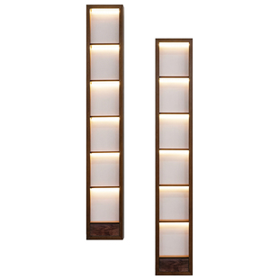 防尘盲盒收纳展示架上墙免打孔带灯光拉布布手办展示柜陈列置物架