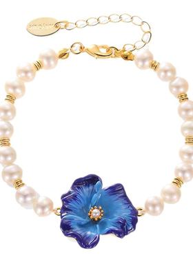 JuicyGrape原创蓝色虞美人手链