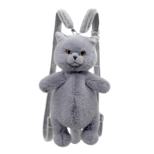 Chongker宠客蓝猫背包仿真猫咪双肩包包玩偶公仔毛绒玩具礼物