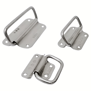 三星加厚正304不锈钢带环小拉手可折叠柜门工具箱实心吊环提把手