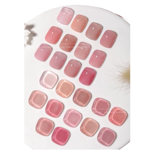甲油胶2026年新款冰透裸色果冻胶粉色玉脂指甲油胶套装美甲店专用