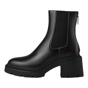 ASH女靴冬季新款NEWTON真皮高跟切尔西靴粗跟后拉链高跟短靴单靴
