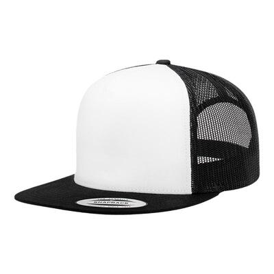 flexfit经典款拼色卡车平沿网帽