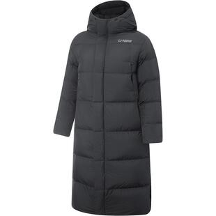 李宁火锅长款羽绒服男款冬季鸭绒新款连帽上衣抽绳厚外套运动服