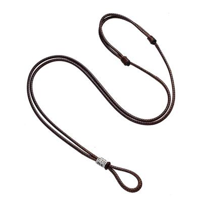 保真纯银情侣款蜡皮项链绳