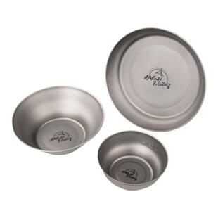 牧高笛钛碗钛盘户外露营便携刀叉勺筷子餐具组合纯钛野餐碗筷套装