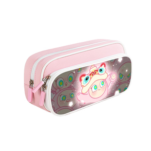 蛋仔派对可爱五小子周边笔袋铅笔袋女孩大容量帆布拉链防水文具袋蛋小蓝小粉小黄初中学生高颜值双层笔袋时尚