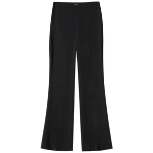 楠哥微胖mm高腰休闲裤女夏季直筒冰丝薄款微喇叭大码西装阔腿裤子