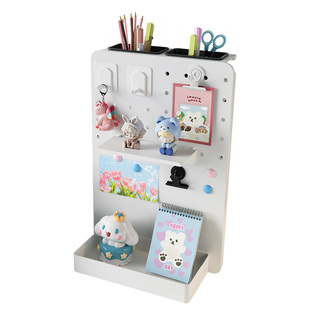 桌面置物架磁吸收纳洞洞板工位办公室记事板备忘录碳钢立式留言板