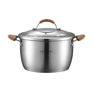 莫克兰德 304不锈钢诺卡汤锅20cm复底加厚炖锅24cm蒸汤锅煮锅