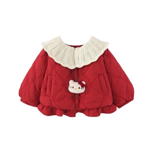 女童加绒夹棉棉袄外套秋冬儿童洋气棉衣1一3岁女宝宝加厚棉服冬装