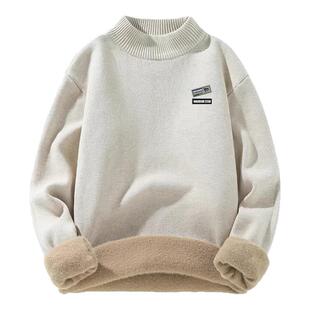 回力毛衣男冬2025新款针织衫半高领打底衫加绒加厚保暖毛线衣男款