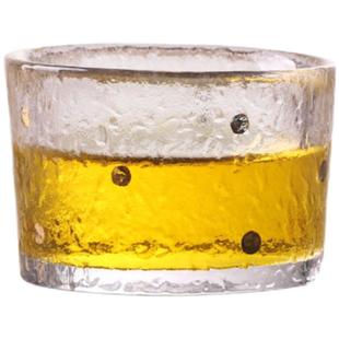 日式家用清酒梅子酒杯果酒大号白酒杯小杯米酒一口杯锤纹玻璃杯子