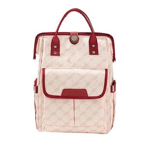 卡迪派带娃包时尚老花高颜值2024新款新年外出轻便母婴妈咪双肩包