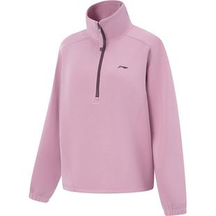 李宁半拉链卫衣女款冬季官方新款加绒保暖套头衫长袖立领运动服女